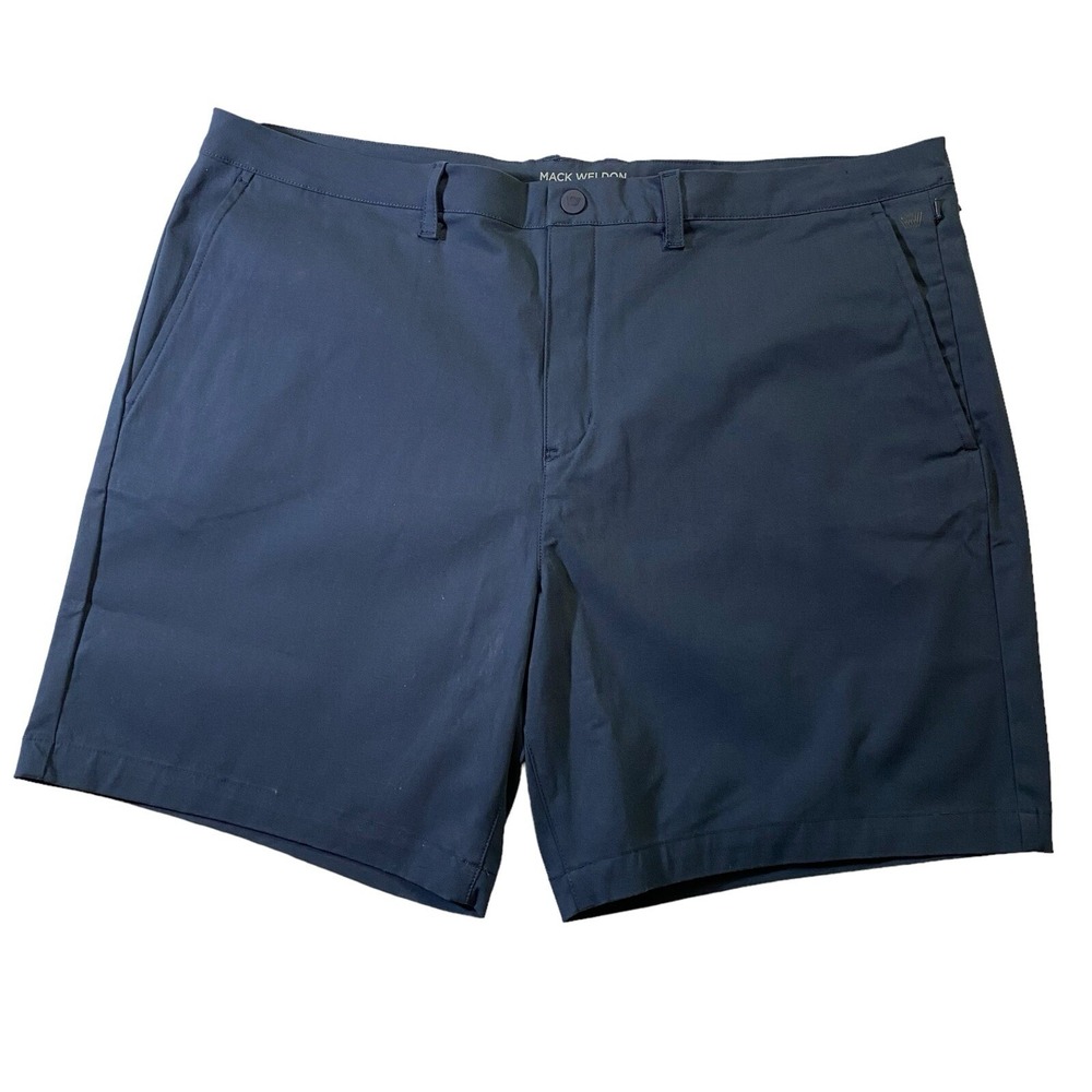 Mack Weldon Shorts Men's Size 40 W‎ Chino Navy Blue 8" Inseam Stretch